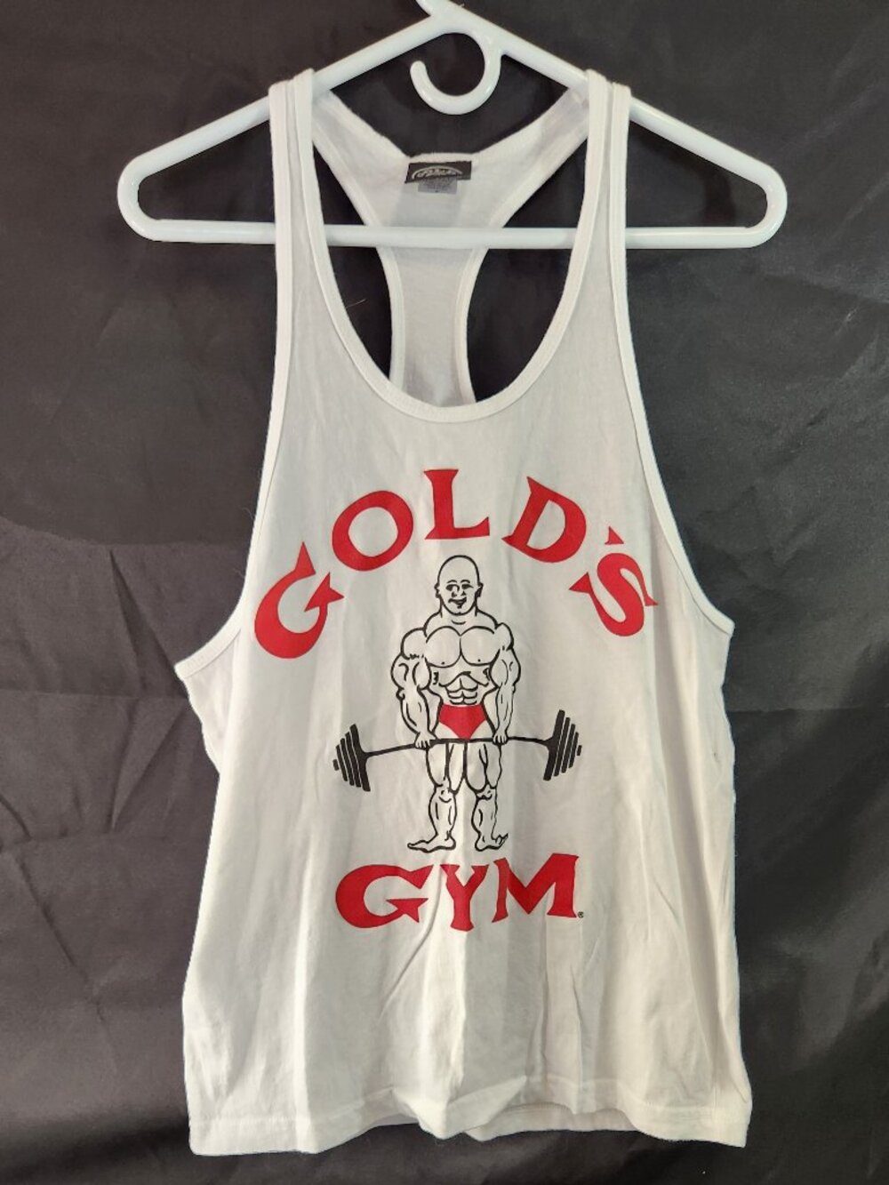 Vintage Gold's Gym Muscle Shirt Tank Top Mens Size Small White